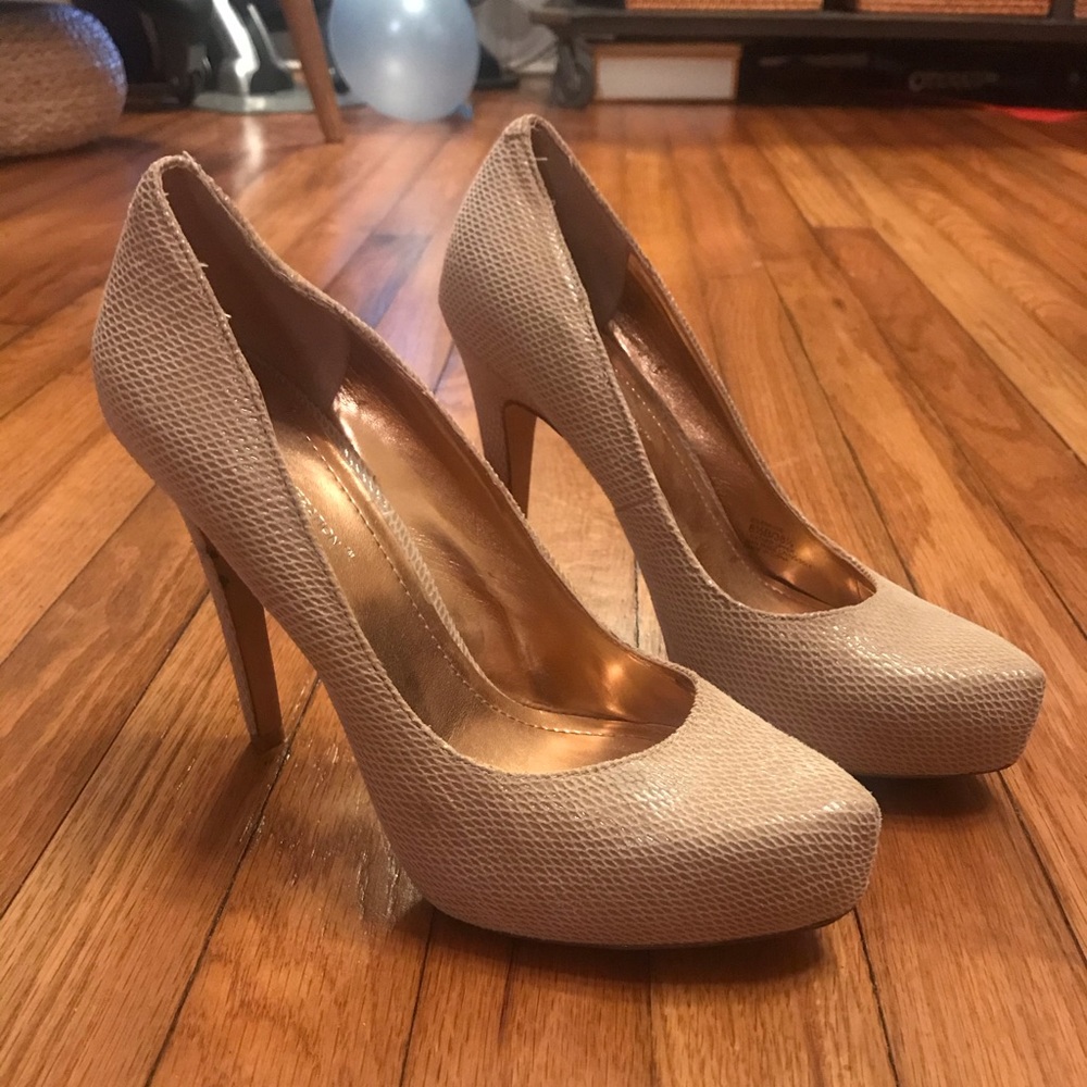 Nude Snakeskin BCBGeneration Heels